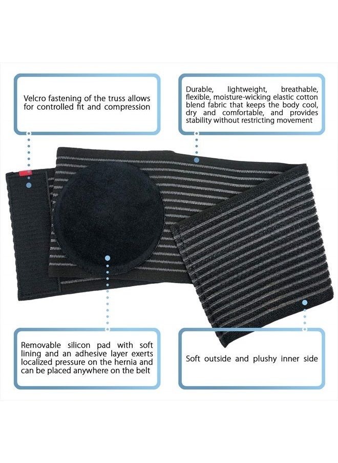 Ortonyx Premium Umbilical Hernia Belt for Men and Women / 6.25" Abdominal Binder With Hernia Support Pad - Navel Ventral Epigastric Incisional and Belly Button Hernias - Black OX5241-S/M  - Image 3