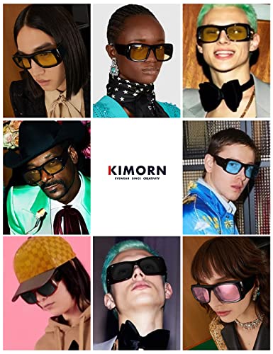 kimorn Sunglasses for Women Men Trendy Retro Fashion Sun Glasses 90’s Vintage Y2K Oversize Square Frame Shades K1337 (Purple Gradient Grey) - Image 2