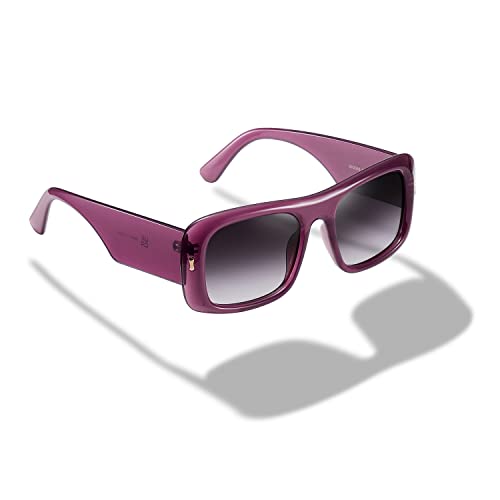 kimorn Sunglasses for Women Men Trendy Retro Fashion Sun Glasses 90’s Vintage Y2K Oversize Square Frame Shades K1337 (Purple Gradient Grey) - Image 1