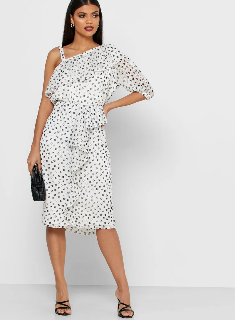 RINA One Sleeve Printed Top