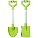QINGLER 20 Long Sand Beach Shovels for Kids Heavy Duty Plastic Summer Sand Scoops Spades Toy Sandbox Garden Snow Digging Play Gift Set Party Bundle 2 Pack Green - Image 2