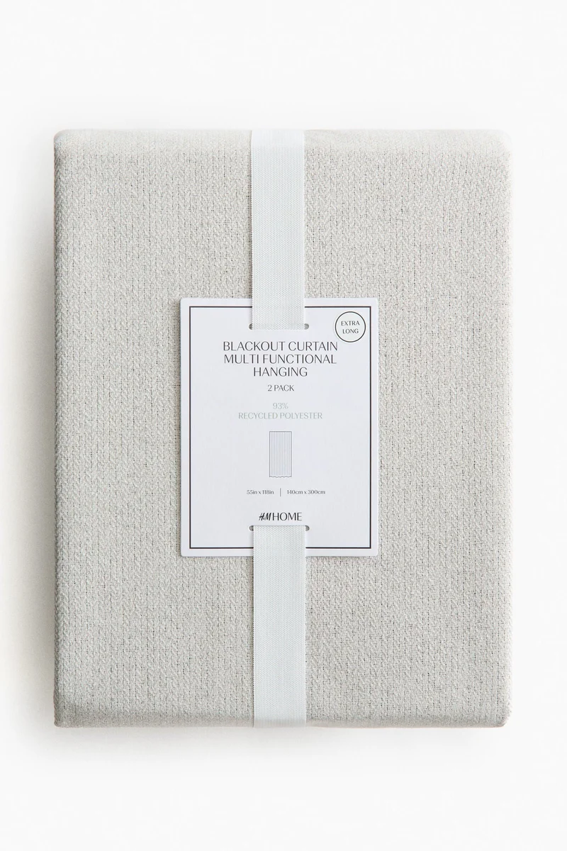 H&M 2-pack extra-long blackout curtain lengths