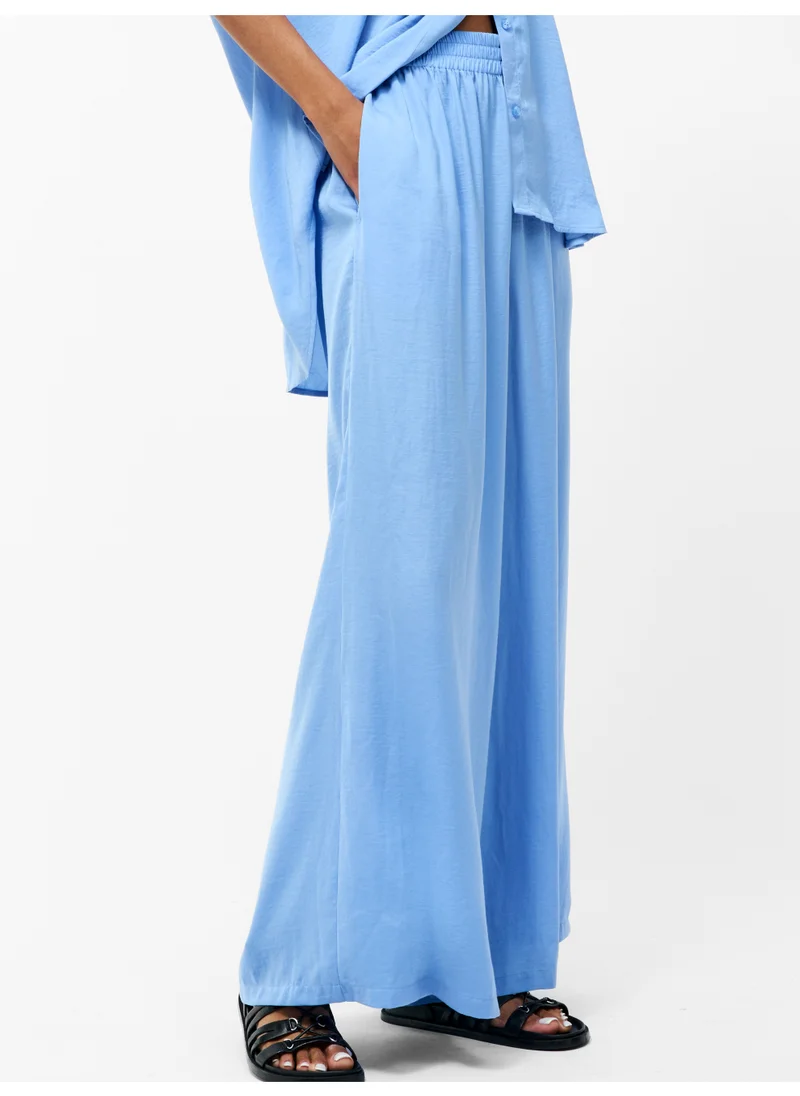 فرنش كونكشن Plain/Basic Relaxed Polyester Mid-Rise Pants