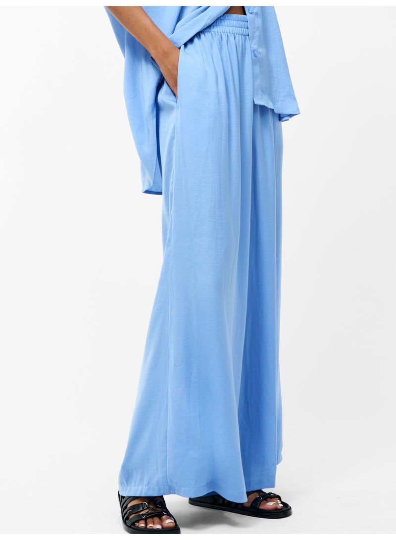 فرنش كونكشن بنطلون واسع الساق من البوليستر بتدفق هواء دمشقي - Image 2