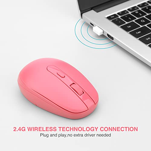 Rii Wireless Mouse RM700 2.4G Silent Mouse with USB Nano Receiver for Laptop,PC,Mac,Chromebook,Windows (Pink) - Image 4