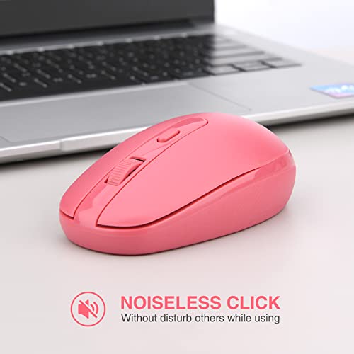 Rii Wireless Mouse RM700 2.4G Silent Mouse with USB Nano Receiver for Laptop,PC,Mac,Chromebook,Windows (Pink) - Image 2