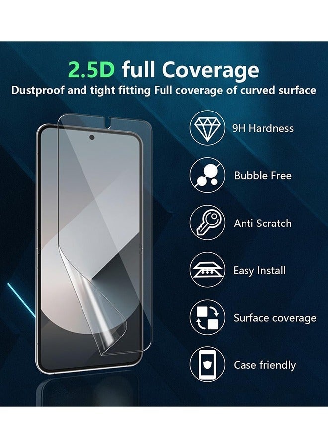 مستقبل نوفا [6 عبوات] واقي شاشة Samsung Galaxy Z Flip 6، قطعتان من واقي الشاشة الخلفي المصنوع من الزجاج المقوى، قطعتان من واقي عدسة الكاميرا، قطعتان من غشاء الشاشة الداخلي المرن، حساس للمس، مادة TPU المرنة المقاومة للخدش لمدة 24 ساعة والتي تلتئم ذاتيًا - Image 2