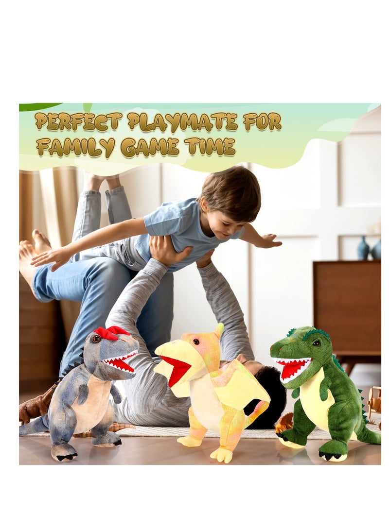 Excefore Dinosaur Stuffed Animal Set, 4 Pcs 12 Inch Dino Plush Toys, Colorful Dinosaur Plush, Soft Pterosaur Dinosaurs Spinosaurus, Stuffed Animals Dinosaur Toys for Kids 3-5 - Image 4