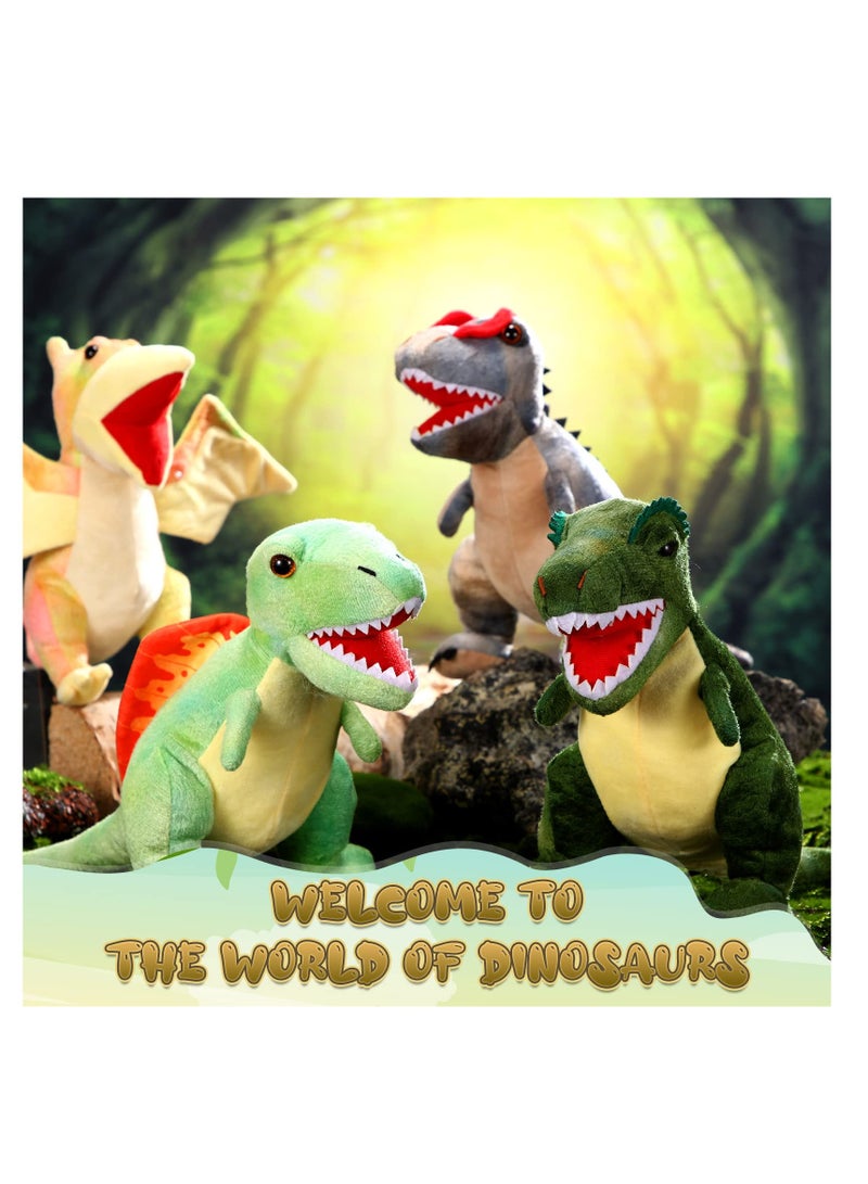Excefore Dinosaur Stuffed Animal Set, 4 Pcs 12 Inch Dino Plush Toys, Colorful Dinosaur Plush, Soft Pterosaur Dinosaurs Spinosaurus, Stuffed Animals Dinosaur Toys for Kids 3-5 - Image 3