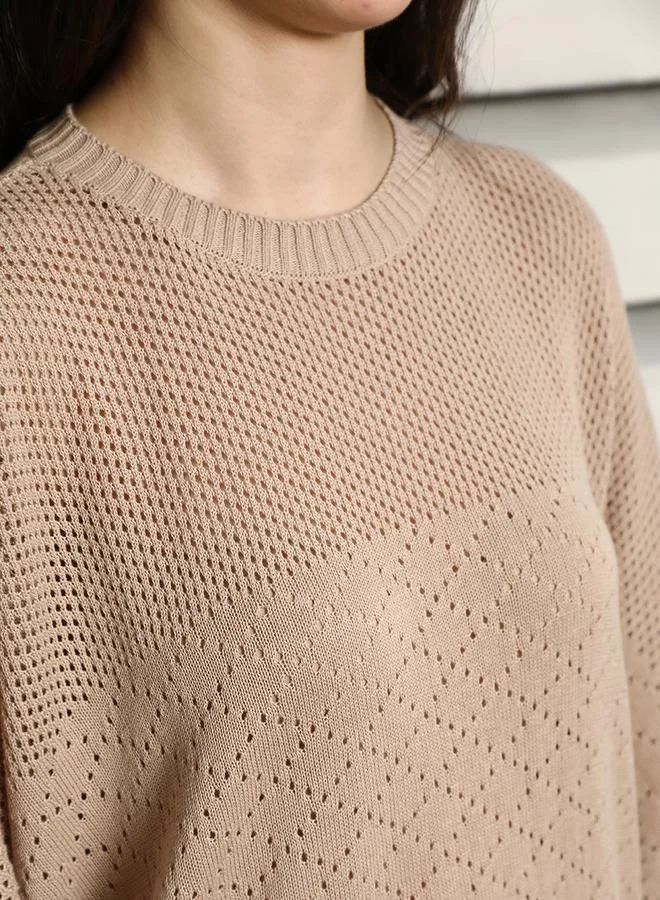 HIGH STAR Relaxed Fit Batwing Sleeves Knit Top by Styli