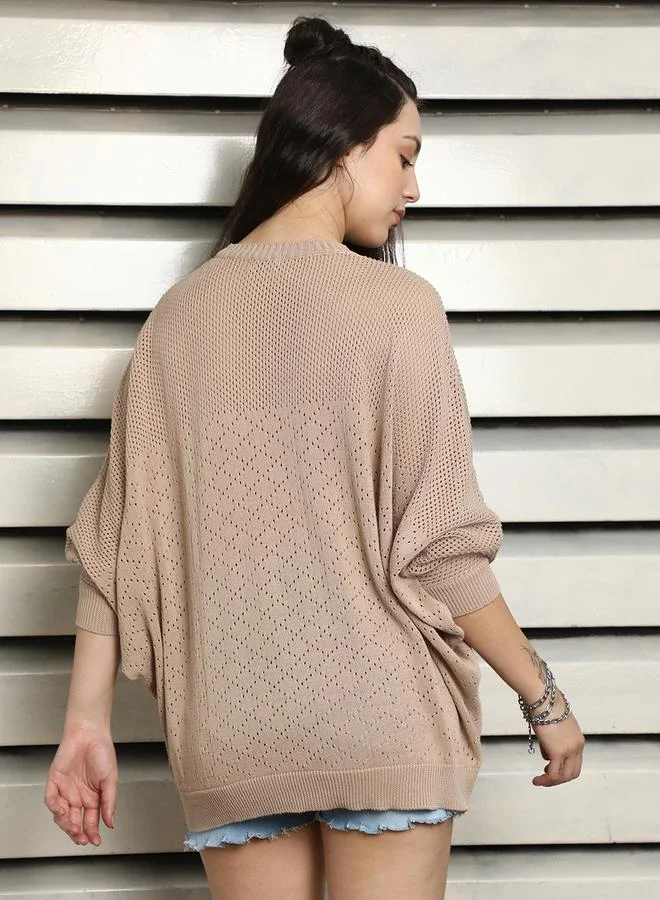 HIGH STAR Relaxed Fit Batwing Sleeves Knit Top by Styli