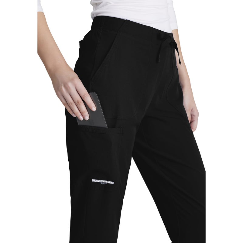 BARCO Skechers Vitality Charge Slim Fit Scrub Jogger for Women â€“ Black, Mid-Rise, 4-Pocket Bottoms w/ 4-Way Stretch â€“ Moisture Wicking, Quick-Shed, Anti-Static â€“ Large, Regular Fit - Image 2