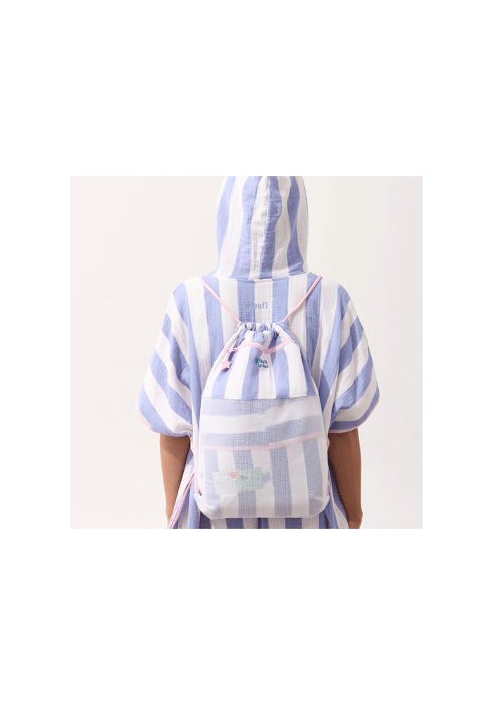 Reefi Lines Adult 4-Piece Hooded Cappa Set with Hat, Bag and Slippers - Mauve-Pink - Image 5