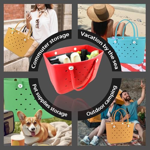 Lckaey Rubber Beach Bag Organizer Compatible with Bo Bag Tote,Divider Pouch for Bo Bags Accessories Felt Insert3018black-M - Image 5