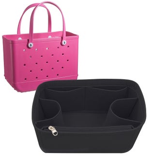 Lckaey Rubber Beach Bag Organizer Compatible with Bo Bag Tote,Divider Pouch for Bo Bags Accessories Felt Insert3018black-M