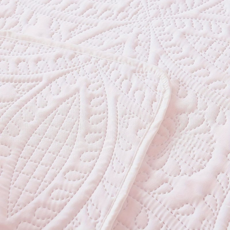 3pcs Soundwave Technology Embossed Bedspread Set White Full Queen Size Soft Breathable Comfortable Bedding For Bedroom Dormitory - Image 5