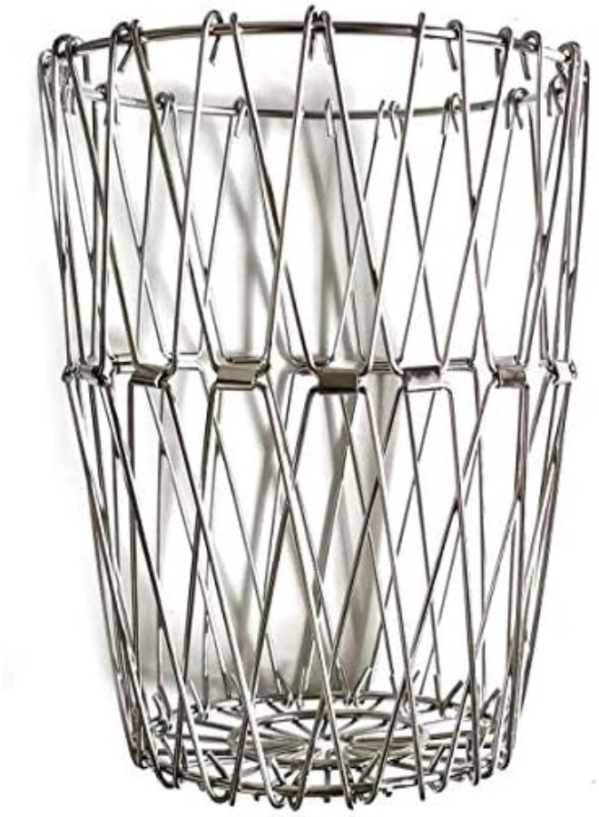 AKDC Garden Of Arts Stainless Steel Multipurpose Folding Fruit And Vegetable Basket For Kitchen, Dining Or Center Table - Flexible Basket Also Used For Office Purpose Serving And In Party(8 Shapes) - Image 4