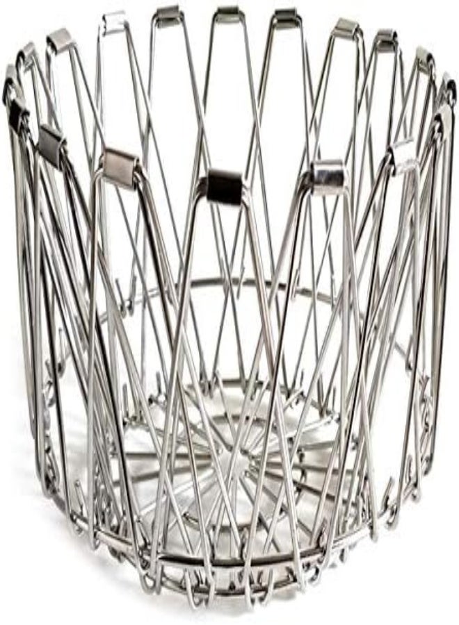 AKDC Garden Of Arts Stainless Steel Multipurpose Folding Fruit And Vegetable Basket For Kitchen, Dining Or Center Table - Flexible Basket Also Used For Office Purpose Serving And In Party(8 Shapes) - Image 5