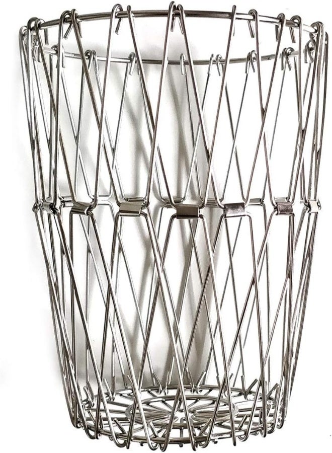 AKDC Garden Of Arts Stainless Steel Multipurpose Folding Fruit And Vegetable Basket For Kitchen, Dining Or Center Table - Flexible Basket Also Used For Office Purpose Serving And In Party(8 Shapes) - Image 2