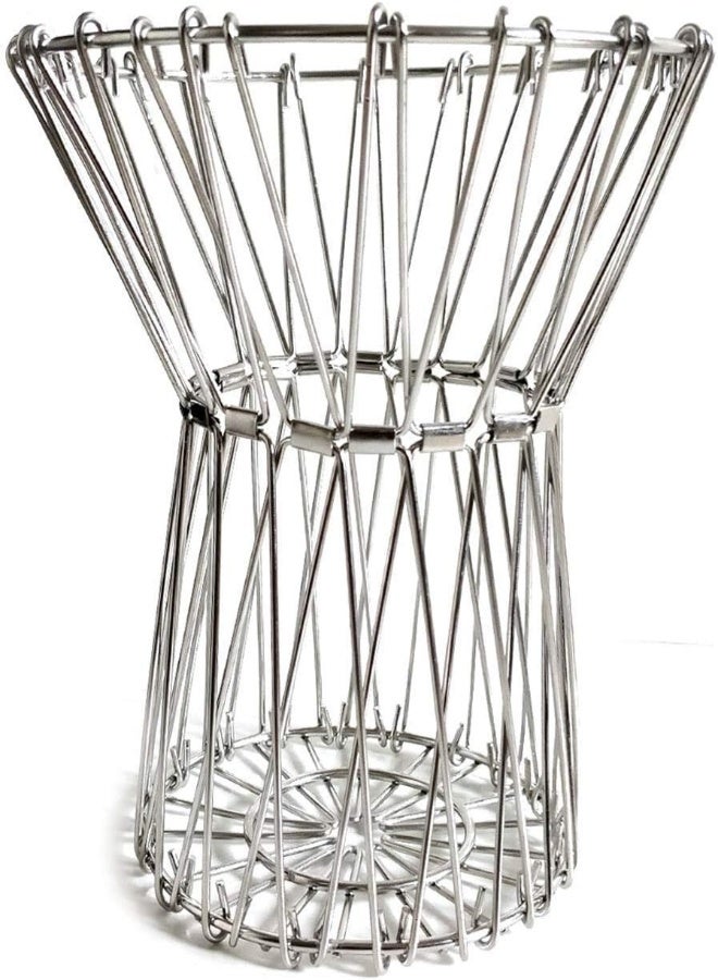 AKDC Garden Of Arts Stainless Steel Multipurpose Folding Fruit And Vegetable Basket For Kitchen, Dining Or Center Table - Flexible Basket Also Used For Office Purpose Serving And In Party(8 Shapes) - Image 3