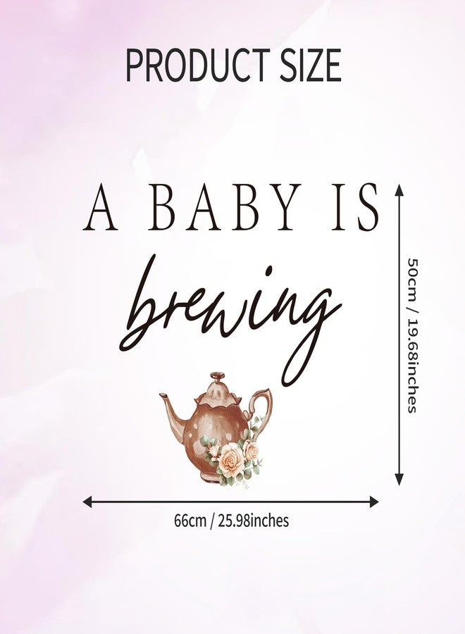 Dvehdbay Tea Party Baby Shower Decorations - A Baby Is Brewing Sign for Backdrop Balloons Arch, Tea Theme First Birthday Decorations for Girl, Brown One Year Old Wall Decor, 1st Party Banner Supplies for Boy - Image 4