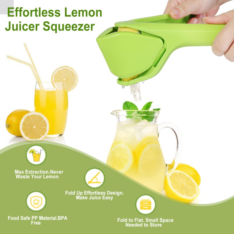 Togeeka Lemon Squeezer  Effortless Manual Flat Lime Juicer Squeezer  Hand Citrus Press  Folds Design For Saving Space Storage  Easy To Make Juice From Lemon  Lime  Cirtus  Orange  Fruits - Image 2