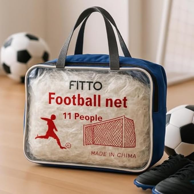 Football Goal Post Net with Bag White Pack of 2
