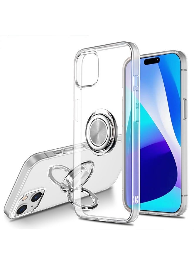 vesus Case for iPhone 15 Plus,Shock-Resistant Flexible TPU Silicone Phone Cover with Magnetic Ring Kickstand (iPhone 15 Plus 6.7'') - Image 1