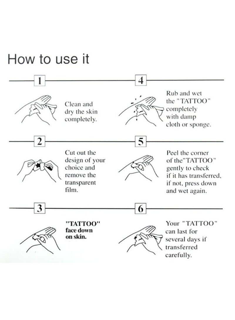 ORAINBOW 30 Sheets Small Black Mountain Planet Temporary Tattoos for Men Women Unique Realistic Waterproof Forest Triangle Designs Body Art Tattoos for Adults - Image 5