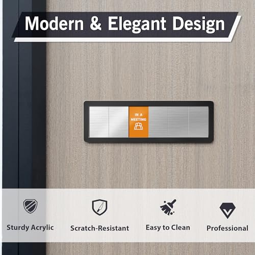EliteSign Office Door Signs-Meeting in Progress Door Sign with 6 Options, Do Not Disturb, In a Meeting, Out of Office, Please Knock, Working from Home, Back Soon, Business Privacy Sign Shows the Status of the Person Inside the Room - Image 4