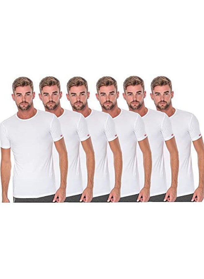 COTTONIL Basic Round Neck Short Sleeve Undershirts Pack Of 6 