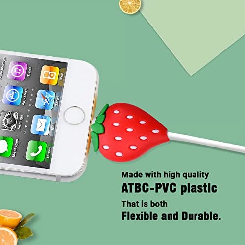 KACA Silicone Cute Charging Cable Wire Protector, Cord Protection Compatible for Android USB, Type-C and Camera Cable/Smartphone/iPhone Charging Cables- (Random Design) Set of 2, Multi-Colour - Image 4