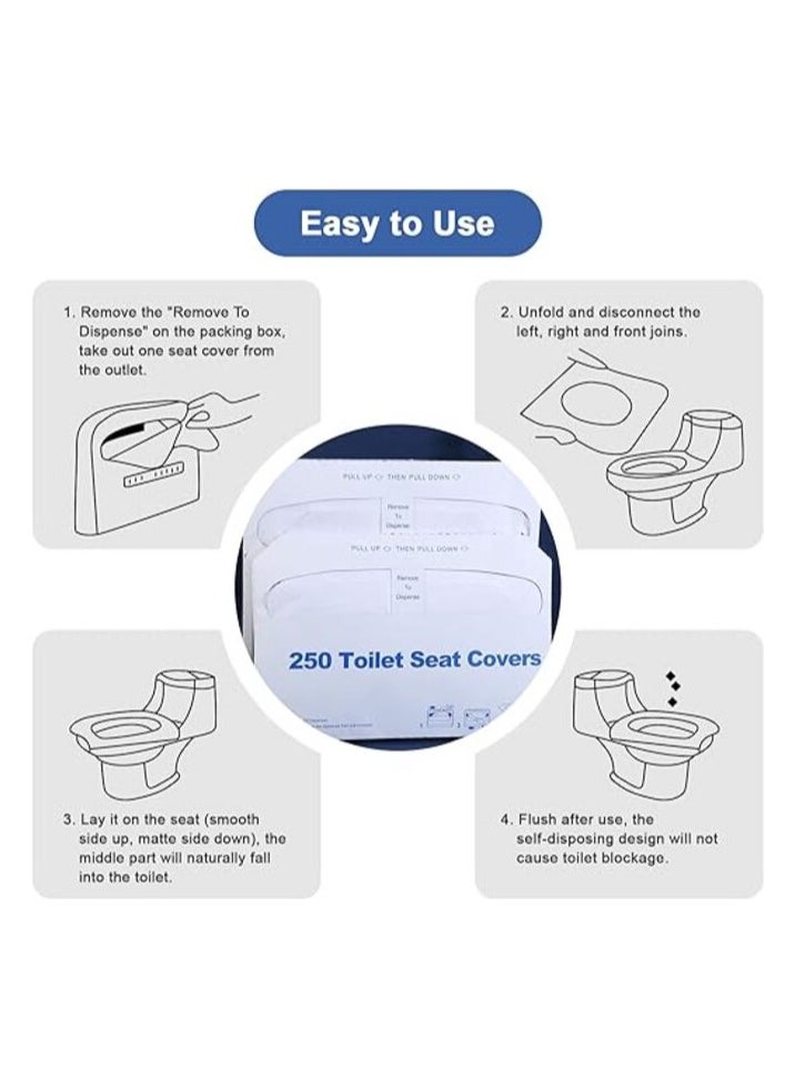 MIRFA Disposable & Flushable Toilet Seat Covers (Pack of 250)  - Image 4