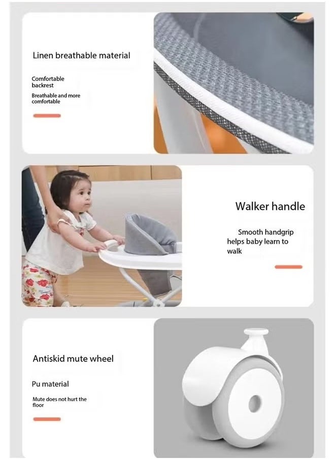 Vinnatsu - Baby Walker Suitable For 6-24 Months Boy Girl Infant multi-functional  Foldable 3 in 1 Baby Push Walker With tray and toys Blue - Image 1