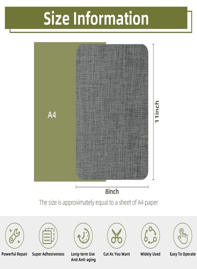 ZESION 2Pcs Self-Adhesive Linen Fabric Patches, Quick Repair for Sofas, Tents, Car Seats/8" x 11", Grey - Image 2