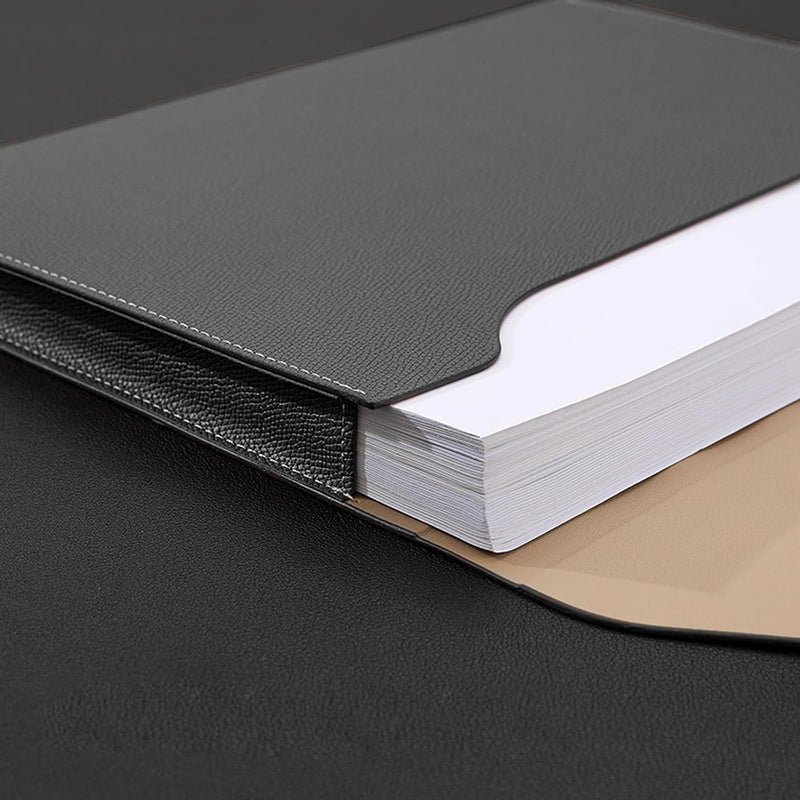 KASTWAVE Pu Leather A4 File Folder, Document Portfolio Holder Waterproof Portfolio Envelope Folder For A4 Size Magnetic Closure Leather Envelope For School Home And Office Stationery - Image 3