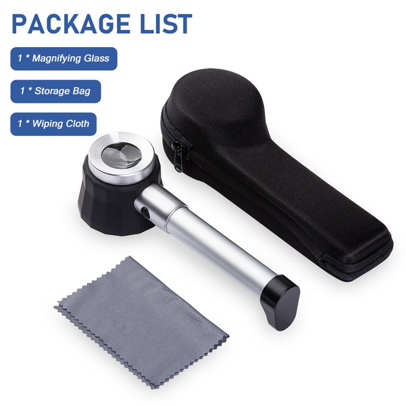 Magnifying Lens LED Lighted Magnifier 45X High Magnification Portable Handheld Glass for Reading Inspection Jewellery Crafts - Image 3
