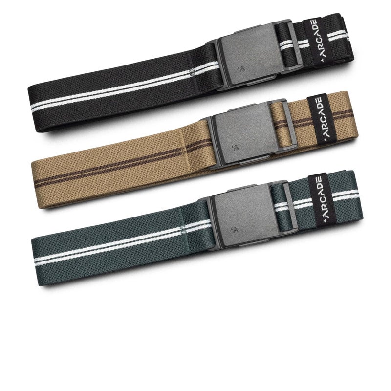 Arcade Belts Explore Adventure Belt, Stretch Webbing, Travel-Friendly, One Size Fits Most, Stripe - Black/White - Image 4