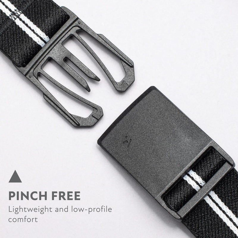 Arcade Belts Explore Adventure Belt, Stretch Webbing, Travel-Friendly, One Size Fits Most, Stripe - Black/White - Image 2