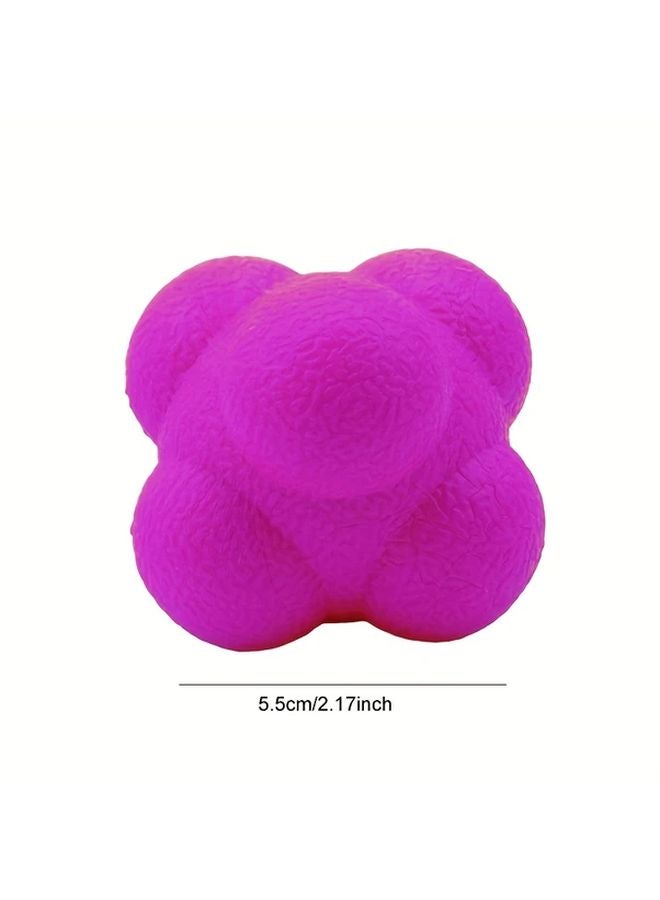 Purple Hexagonal Reaction Ball For Agility Tennis Fitness Training Sports - Image 1