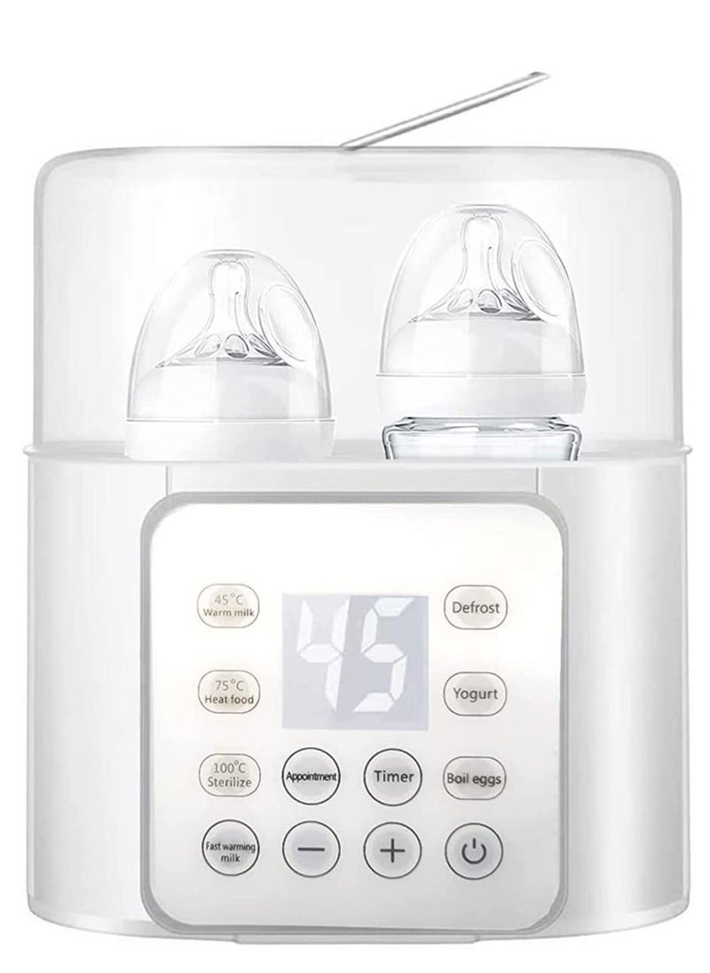Generic - Baby Bottle Warmer and Breast Milk Warmer, 6-in-1 Multifuntion Fast Baby Food Heater & Defrost Warmer with Timer for Twins, LCD Display Accurate Temperature Adjustment, 24H Constant Mode (White) - Image 1