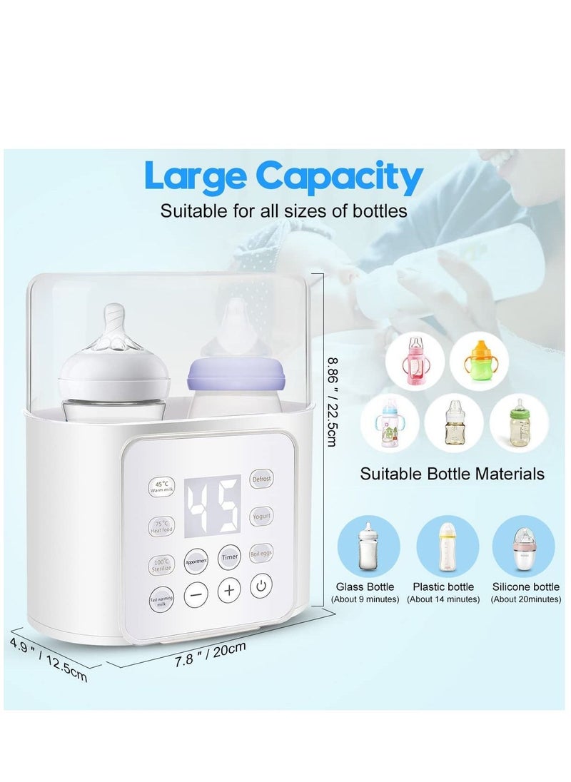 Generic - Baby Bottle Warmer and Breast Milk Warmer, 6-in-1 Multifuntion Fast Baby Food Heater & Defrost Warmer with Timer for Twins, LCD Display Accurate Temperature Adjustment, 24H Constant Mode (White) - Image 1