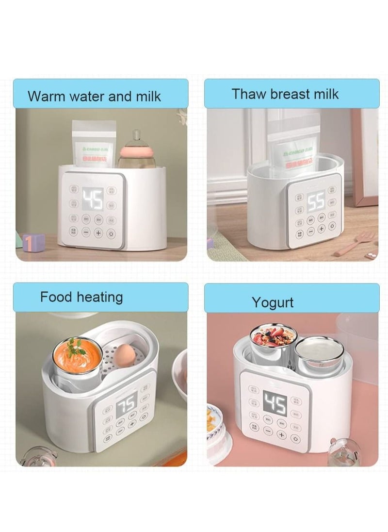 Generic - Baby Bottle Warmer and Breast Milk Warmer, 6-in-1 Multifuntion Fast Baby Food Heater & Defrost Warmer with Timer for Twins, LCD Display Accurate Temperature Adjustment, 24H Constant Mode (White) - Image 1