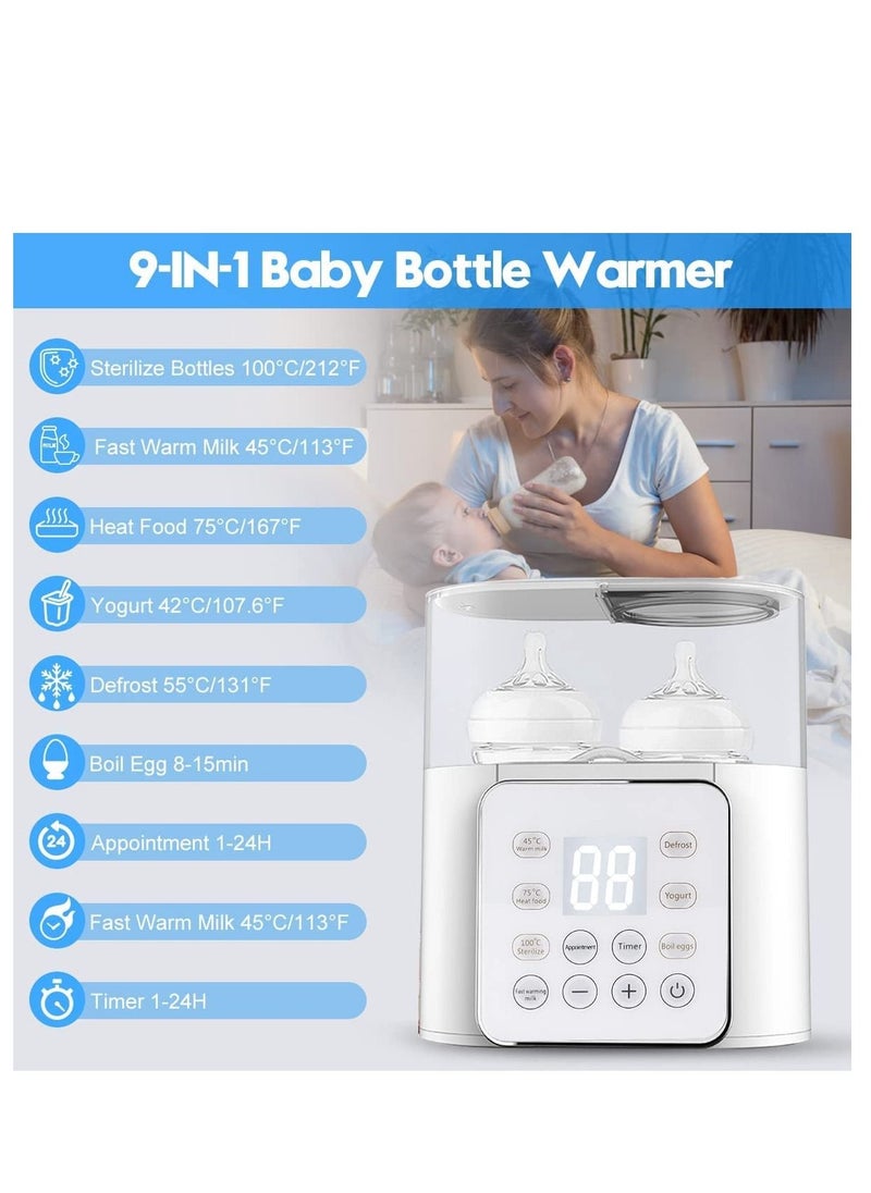 Generic - Baby Bottle Warmer and Breast Milk Warmer, 6-in-1 Multifuntion Fast Baby Food Heater & Defrost Warmer with Timer for Twins, LCD Display Accurate Temperature Adjustment, 24H Constant Mode (White) - Image 1