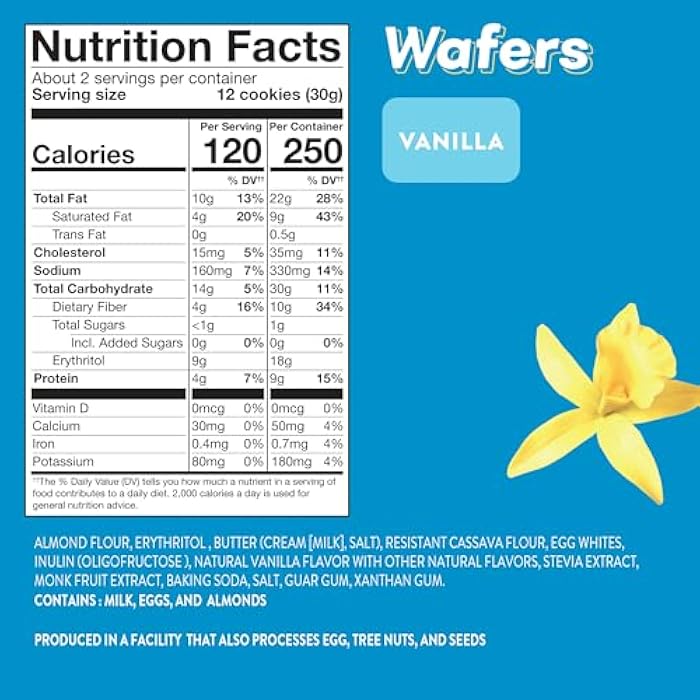 HighKey Gluten Free Vanilla Wafer Cookies - 3 Pack Low Carb Keto Snack Sugar Free Dessert Diabetic Snacks Healthy Diet Friendly Food Sweet for Adults Almond Flour Cookie Zero Sugar Added Protein Treat - Image 5