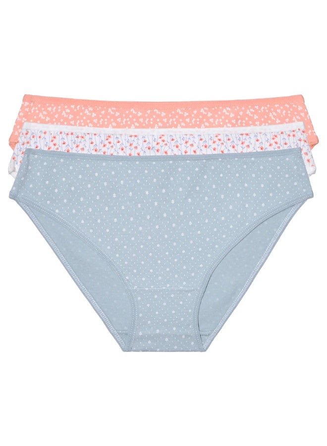 ميلك مجموعة من 3 قطع بيكيني حريمي، ملابس داخلية قطنية مطبوعة، مريحة وناعمة، تصميم أنيق للاستخدام اليومي - Image 1