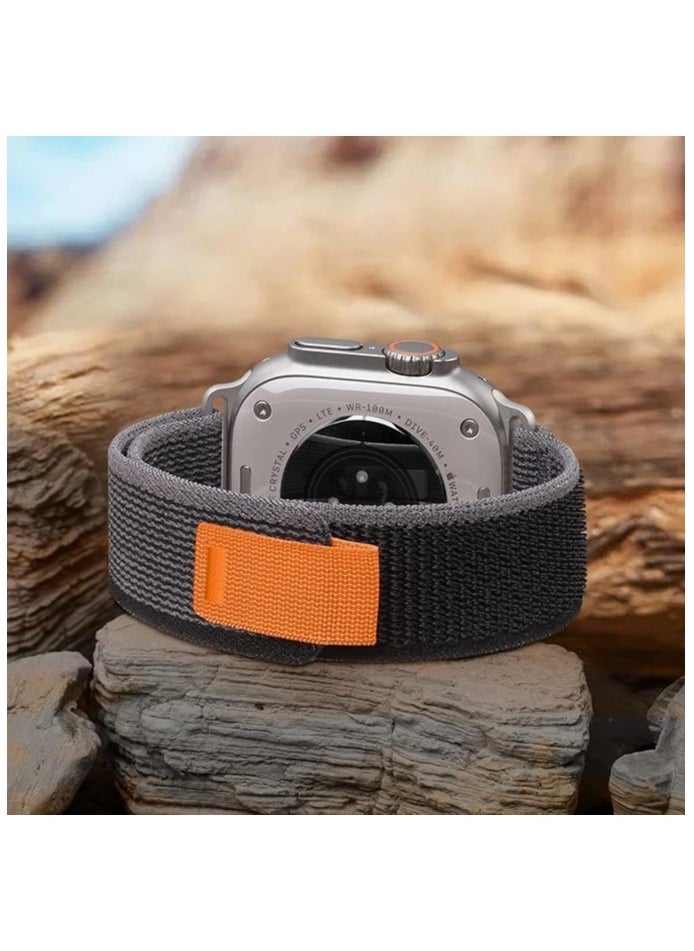 Generic - Dl3 Mobilak Compatible with Apple Watch Band 38mm 40mm 41mm Men Women, Rugged Alpine Loop Nylon Sport Bands with Titanium Hook Stap for iWatch Series SE 8 7 6 5 4 3 2 1 (Black Gray) - Image 1