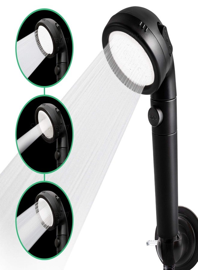 StoneStream Original StoneStream® EcoPower Shower Head System - Spa Like Ionic Filter to Soften Water, Increase Pressure & Save Water - Multi Function Showerhead + 4-in-1 Wall Adapter Kit - Matte Black - Image 4