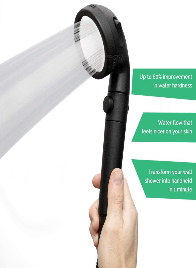 StoneStream Original StoneStream® EcoPower Shower Head System - Spa Like Ionic Filter to Soften Water, Increase Pressure & Save Water - Multi Function Showerhead + 4-in-1 Wall Adapter Kit - Matte Black - Image 2