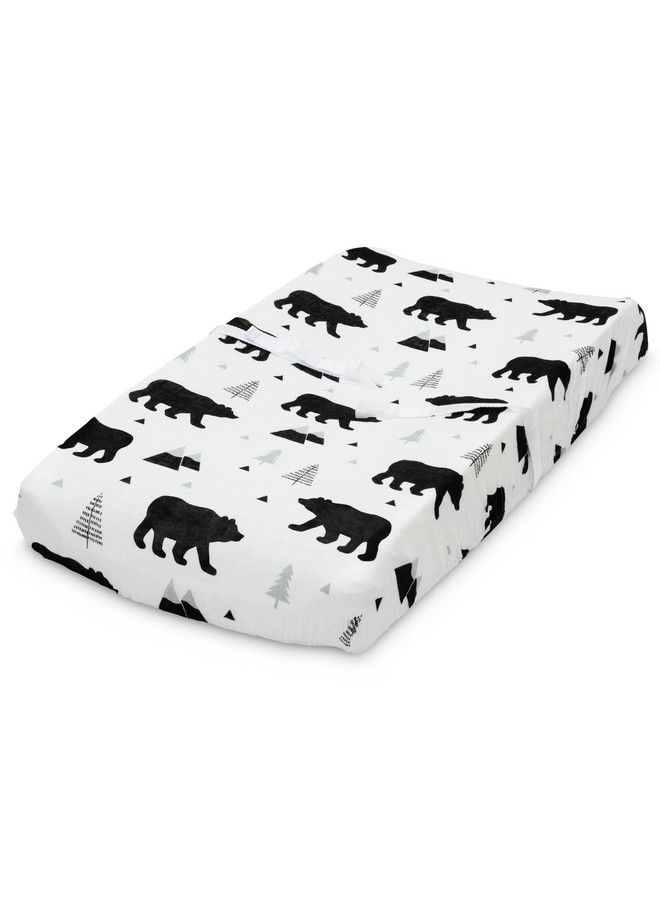 Pondering Pine Organic Baby Changing Pad Cover Muslin Fitted Changing Pad Cover For Boys Soft Organic Cotton And Bamboo Baby Bear Woodland 16”X32” - Image 1